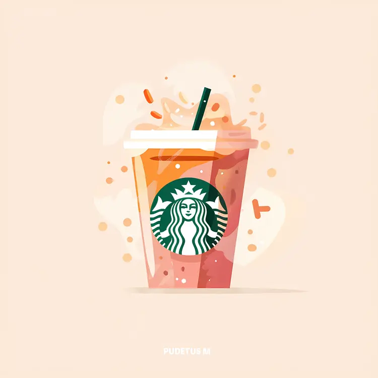 Starbucks Iced Coffee Cup Illustration