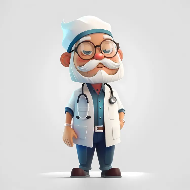Cartoon Doctor with Glasses