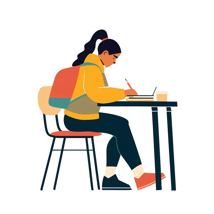 Person Studying at Table
