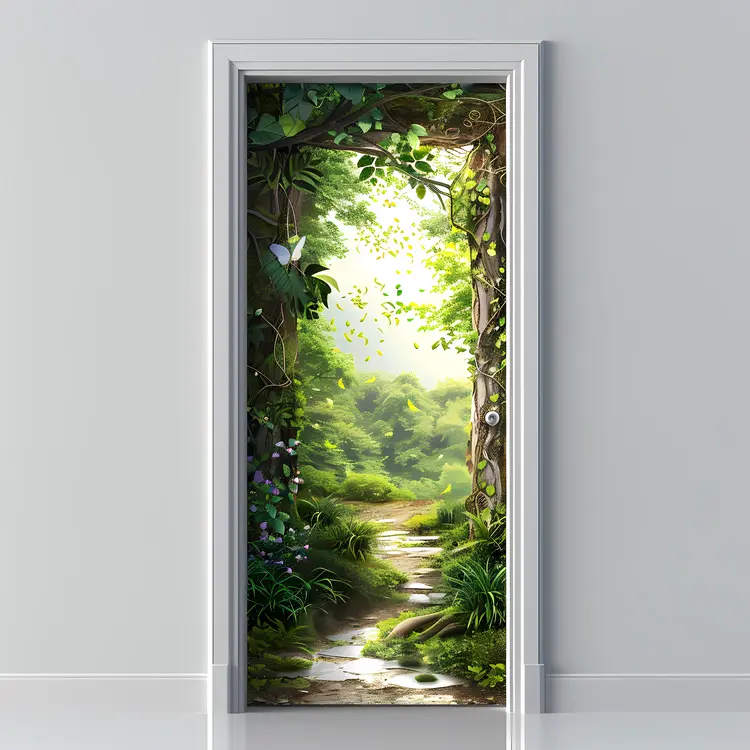 Mystical Forest Doorway with Sunlit Path