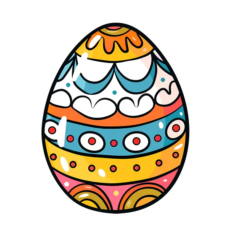 Colorful Striped Decorated Egg