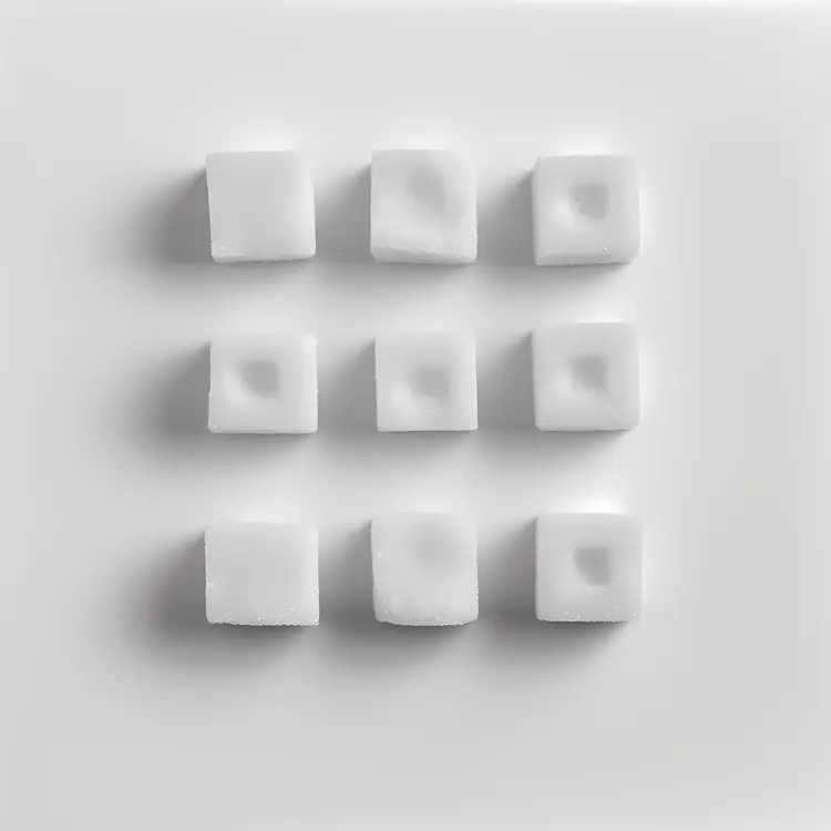 White Sugar Cubes in Grid Pattern