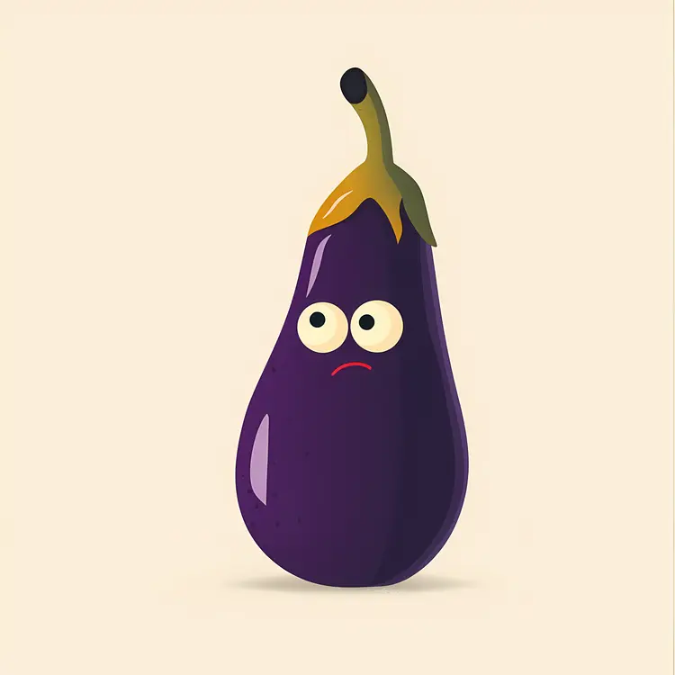 Sad Eggplant with Droopy Eyes