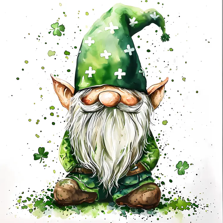 Green Gnome with Cross Hat