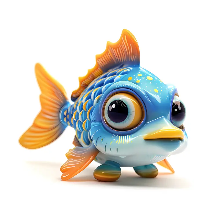 Cute Blue and Orange Fish Toy