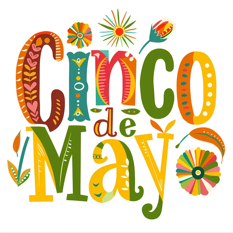Colorful Cinco de Mayo Text