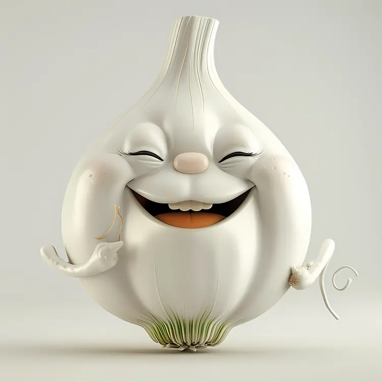 Happy Garlic Cartoon