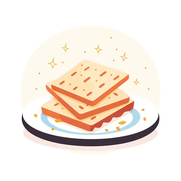 Golden Crackers on a Plate