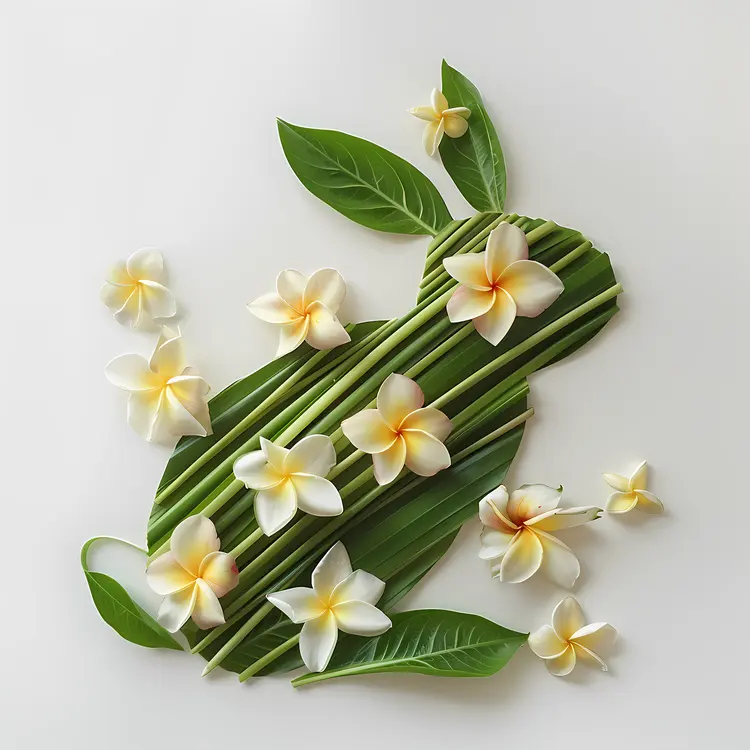 Plumeria Rabbit Plant Art