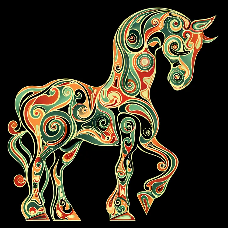 Colorful Artistic Horse Illustration