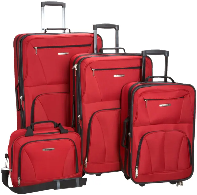 Red Luggage Set with Multiple Sizes for Travel