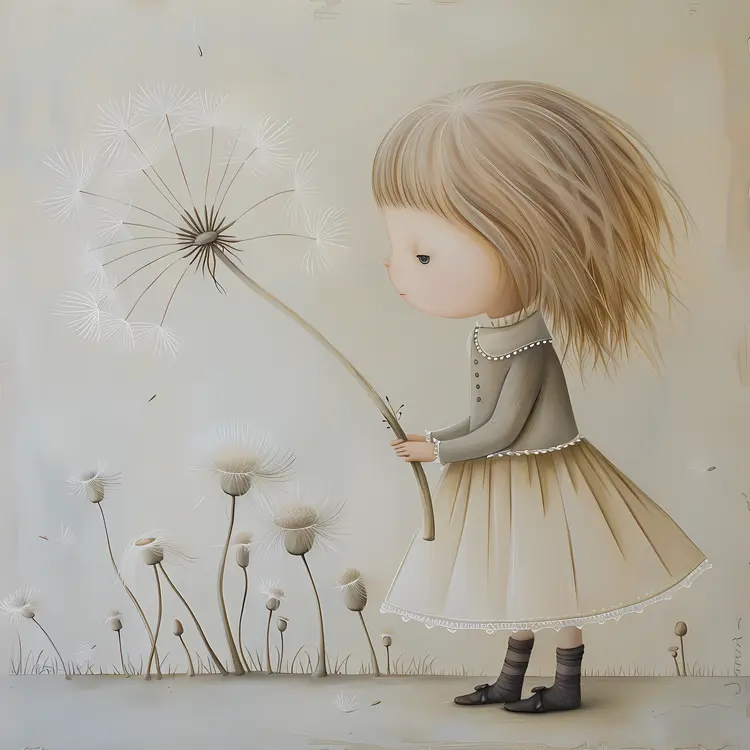 Girl Holding Dandelion