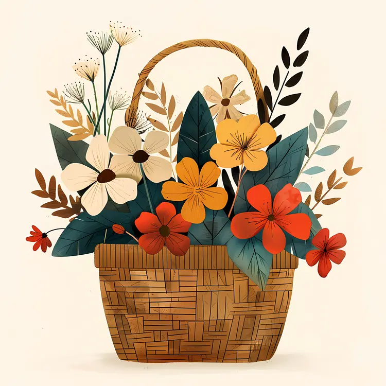 Artistic Basket of Flowers