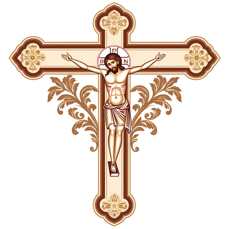 Golden Crucifix with Jesus