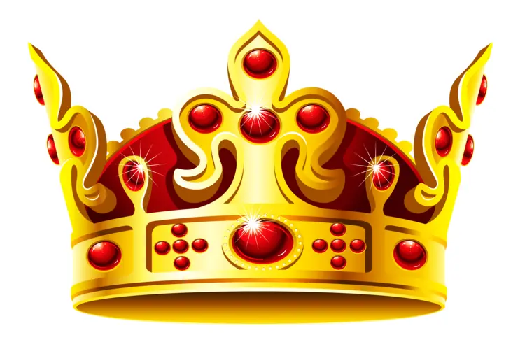 Golden Crown with Red Jewels