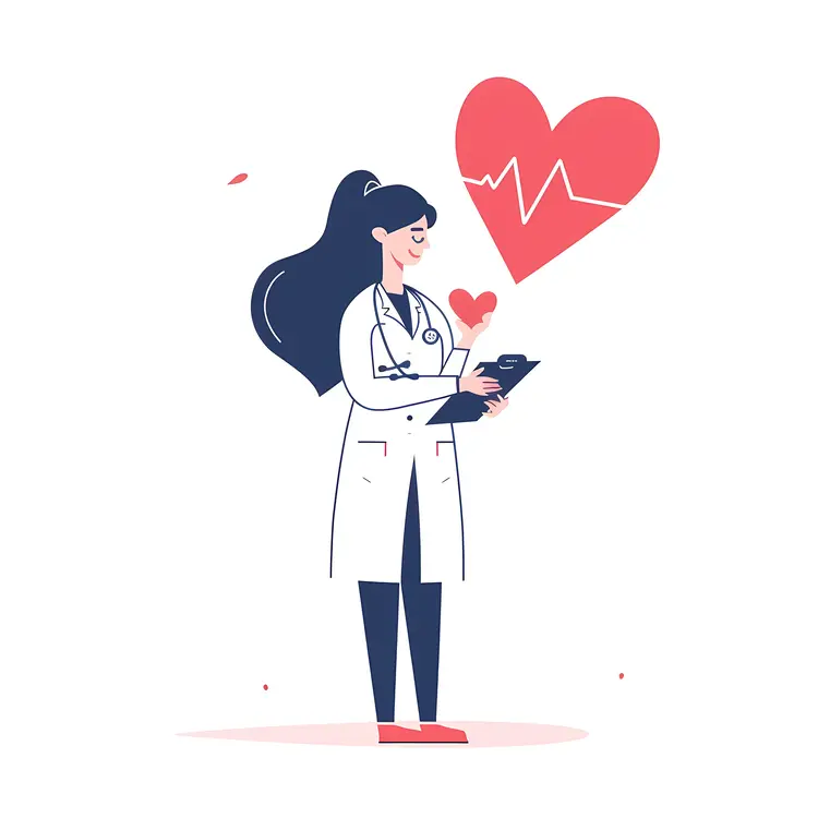 Female Doctor with Heart Symbol