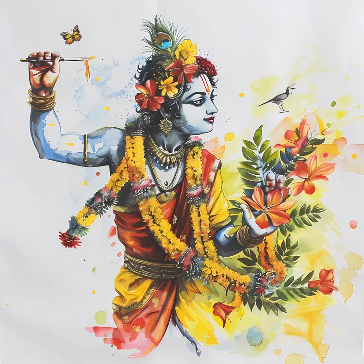 Krishna with Garland and Flute