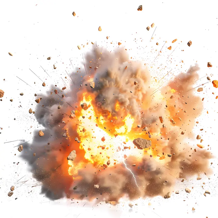 Explosive Blast with Fiery Impact
