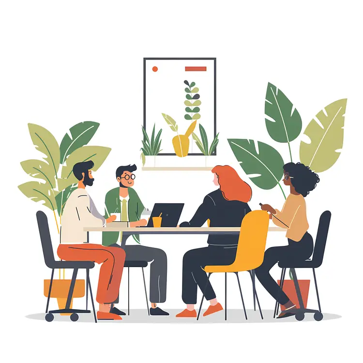 Office Meeting with Laptop and Discussion