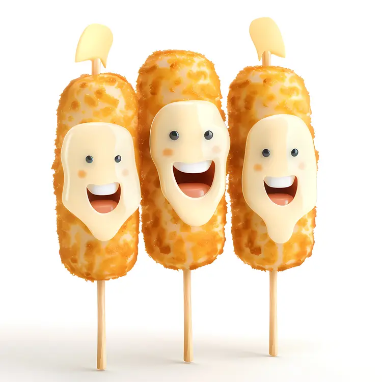 Smiling Cheese Sticks on Sticks