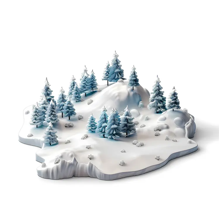 Snowy Pine Trees Landscape