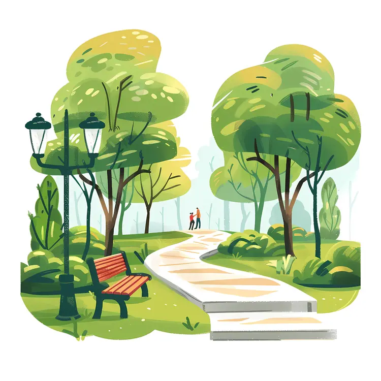 People Walking in a Green Park