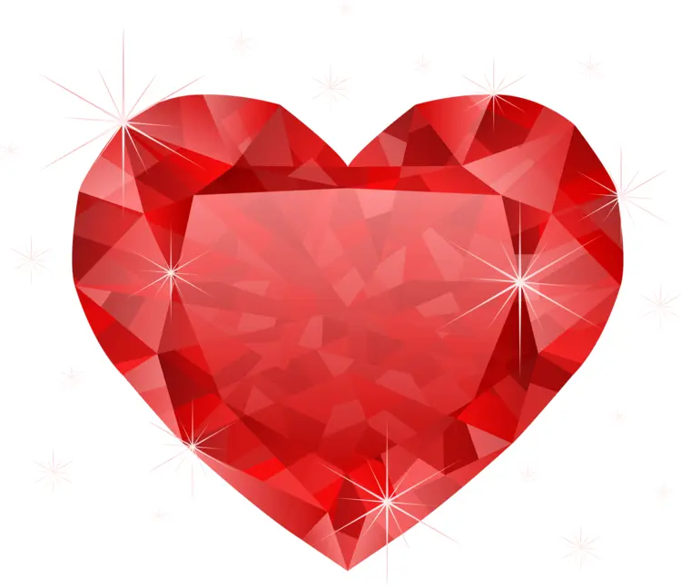 Shiny Red Heart Gem