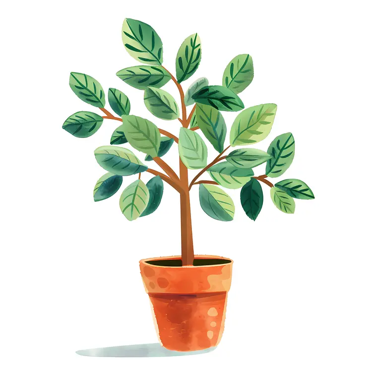 Green Potted Plant Illustration