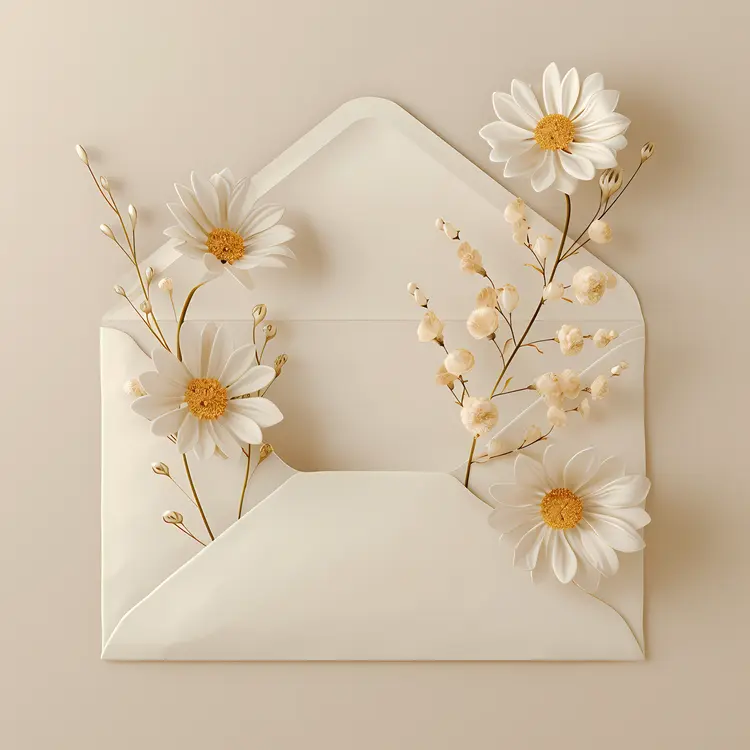 Elegant Daisies in Envelope