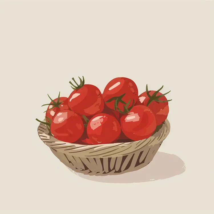 Basket of Fresh Red Tomatoes