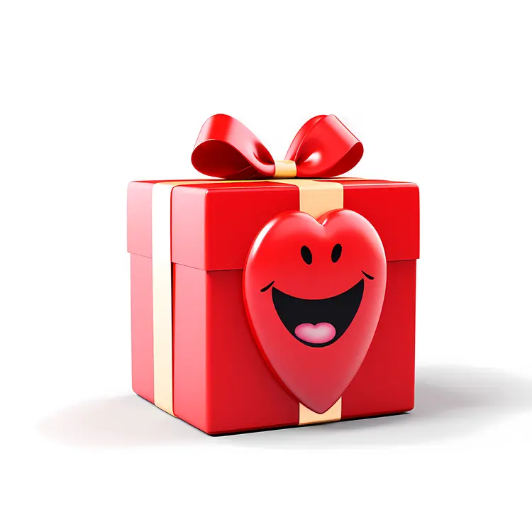 Red Gift Box with Heart