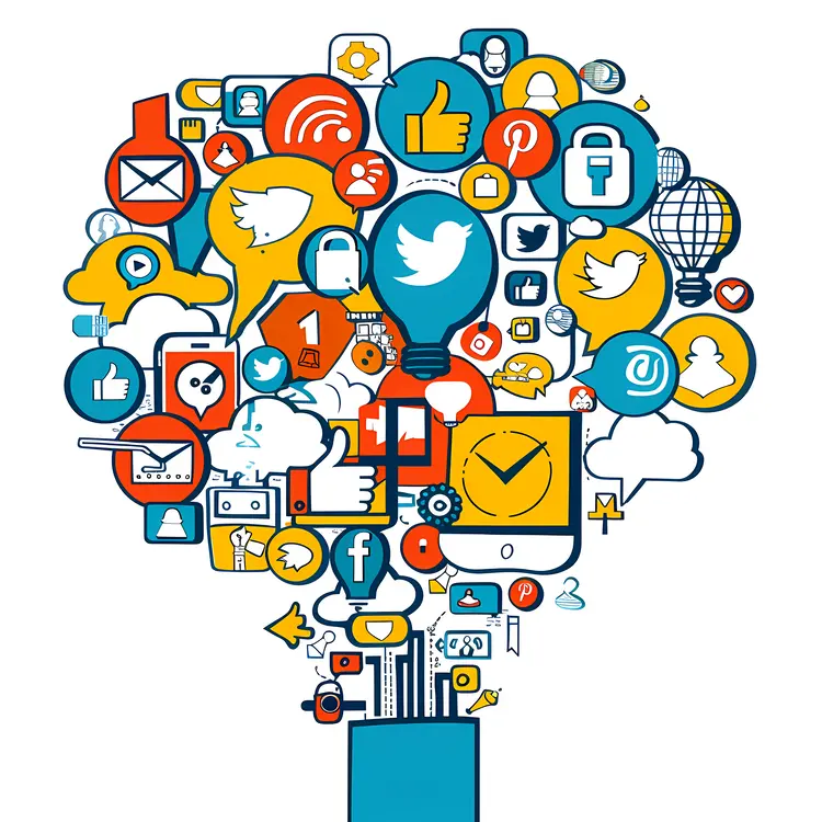 Social Media Icons in Tree Shape