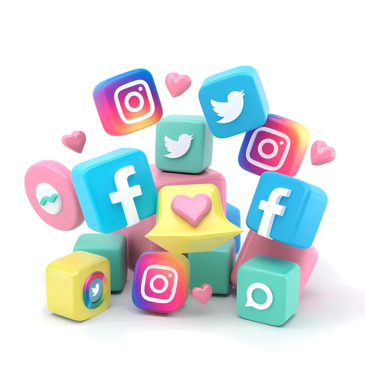 3D Social Media Icons