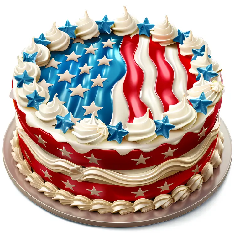 Patriotic American Flag Cake for Independence Day
