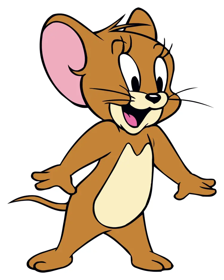 Happy Brown Mouse in Cartoon Style