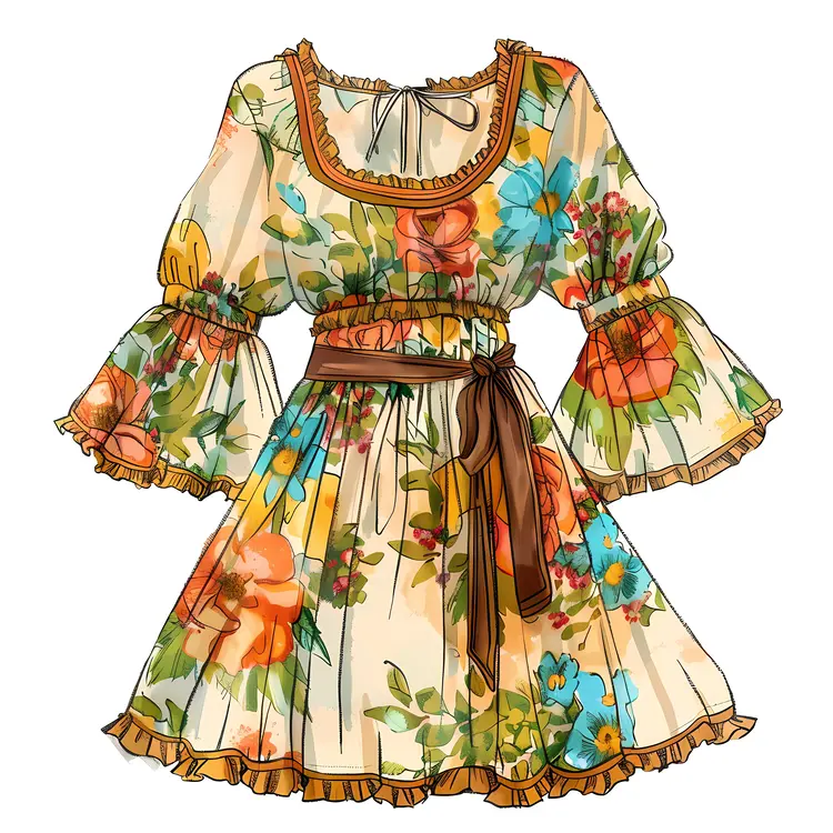 Elegant Short Floral Dress