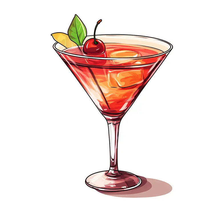 Cherry Cocktail with Ice