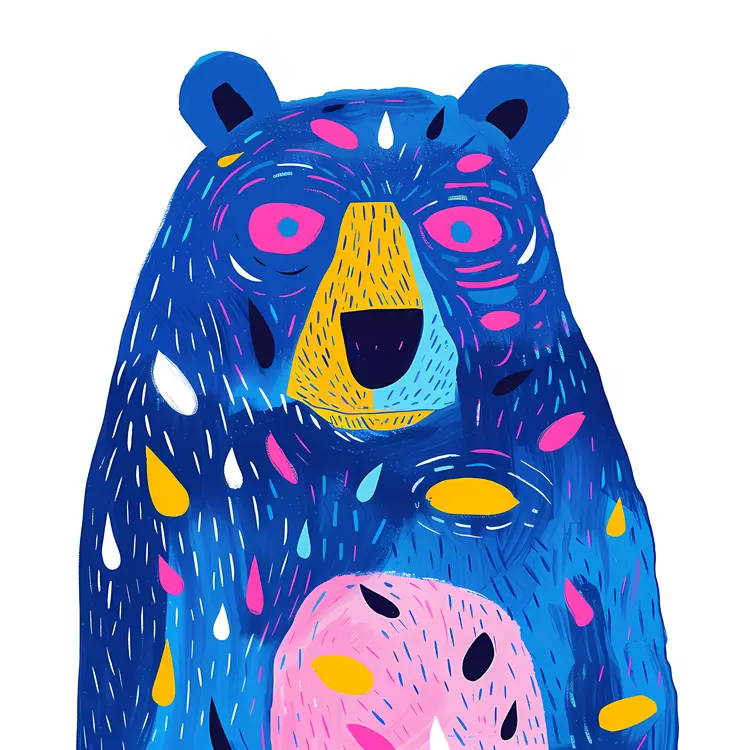 Colorful Bear Illustration