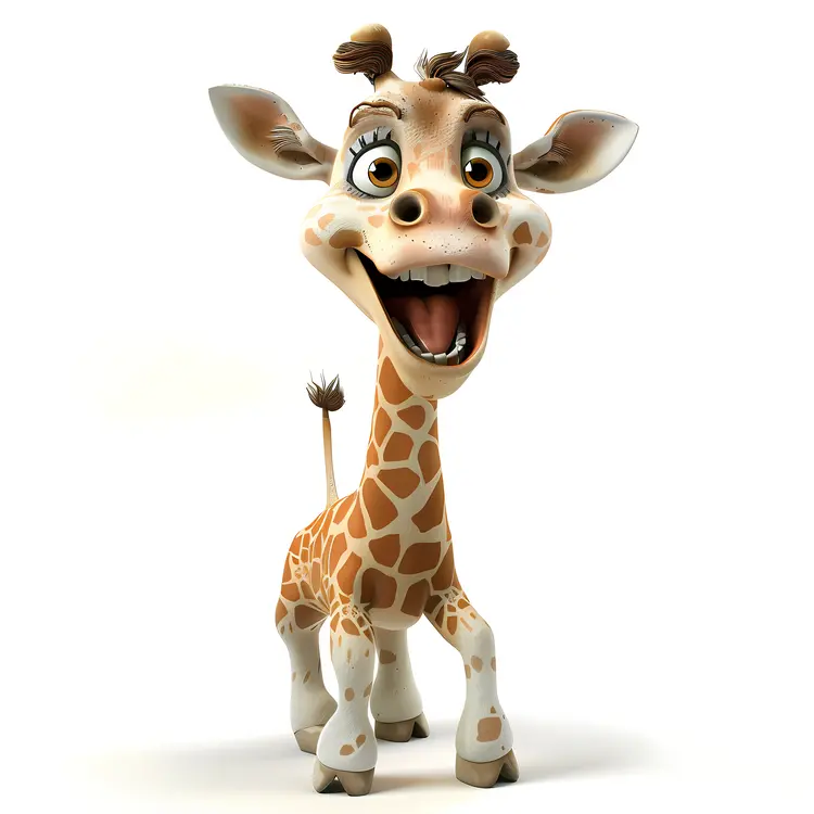 Happy Cartoon Giraffe