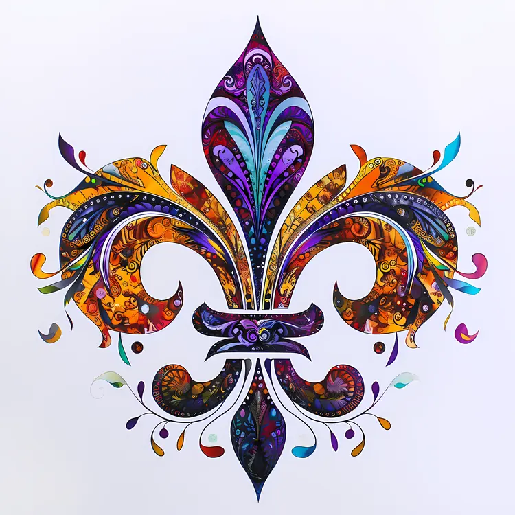 Multicolored Ornamental Fleur-de-lis