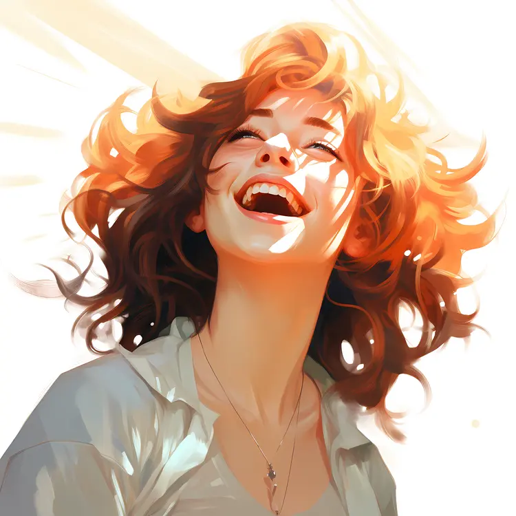 Laughing Girl with Brown Hair