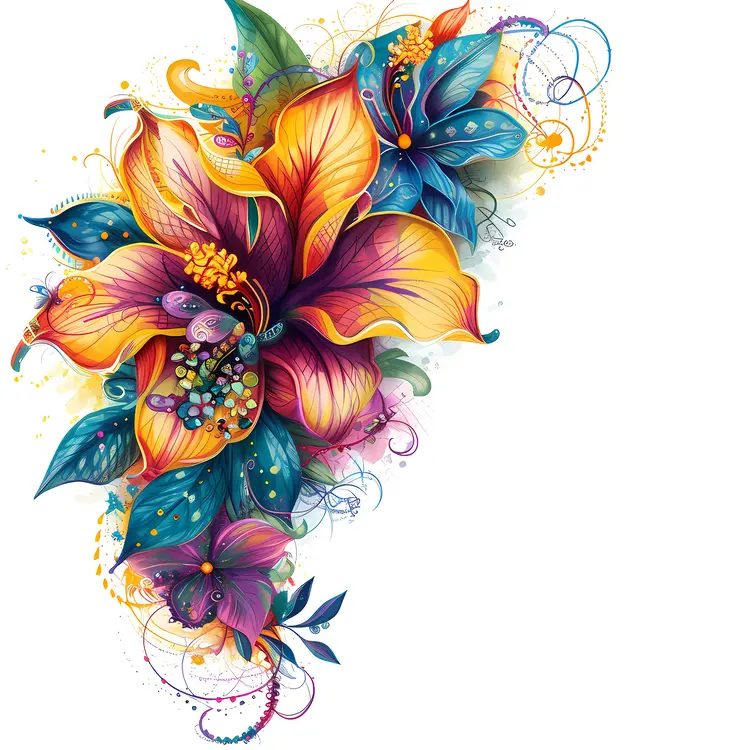Colorful Decorative Floral Art