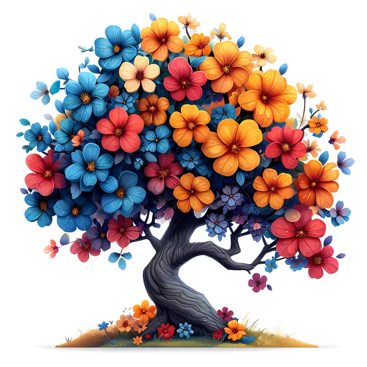 Colorful Flower Tree in Full Bloom