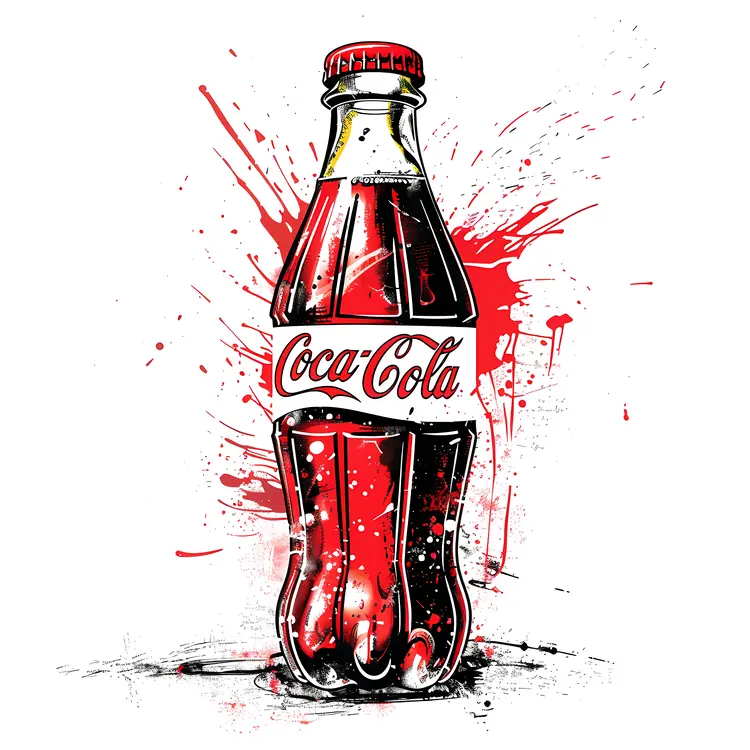 Coca-Cola Bottle with Splash Effect