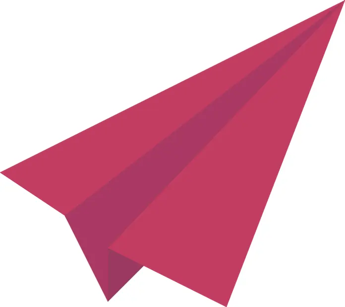 Red Paper Airplane in Origami Style