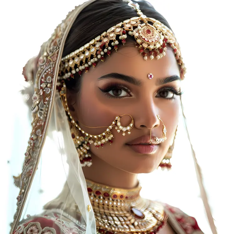 Beautiful Woman in Bridal Attire