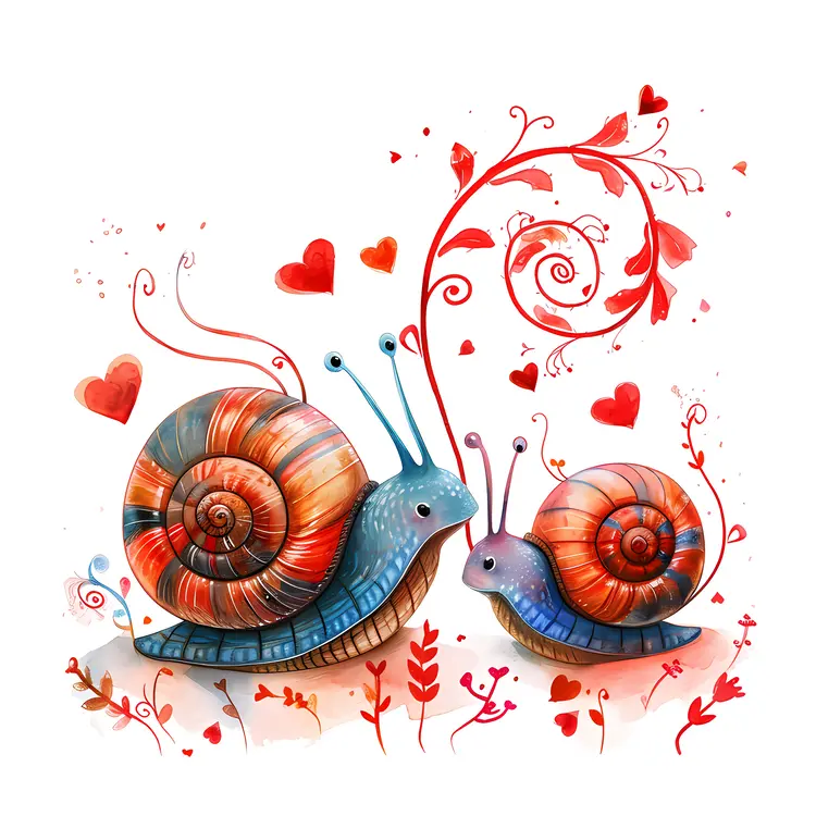 Colorful Snails in Love