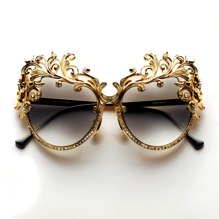 Ornate Gold Fashion Sunglasses