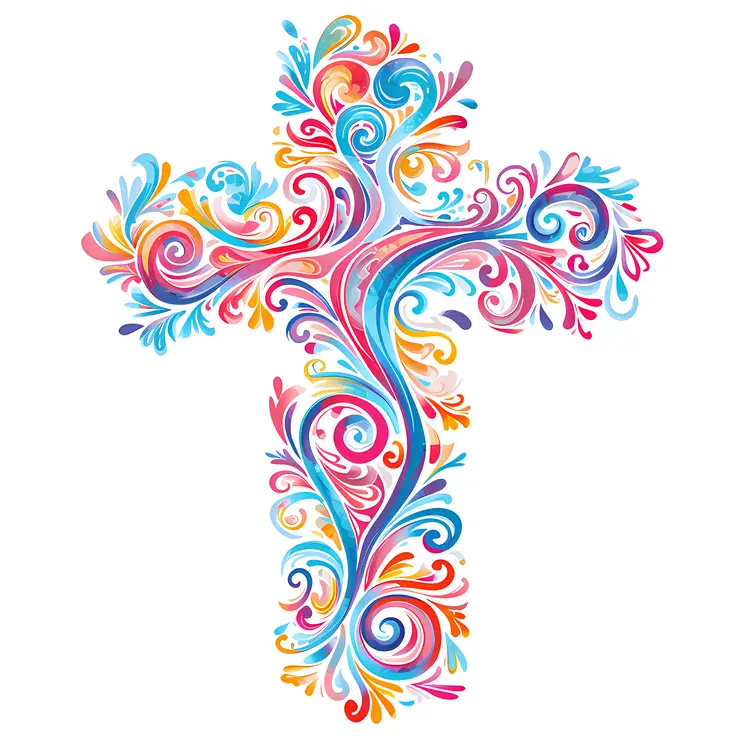 Colorful Swirled Cross