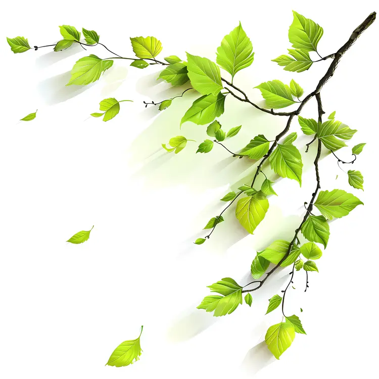 Green Leaves on Branch